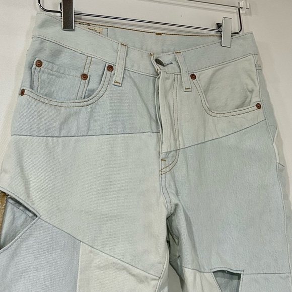 Levi's 501 Original Piece Denim Cropped Jeans Light Wash W27 L26 - Picture 7 of 11